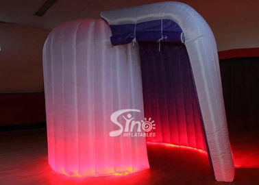 8' high roll shape tube led light inflatable photo booth enclosure with removable door