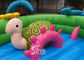 Toddlers Garden Inflatable Games With Horse And Turtle , Green / Blue / Pink