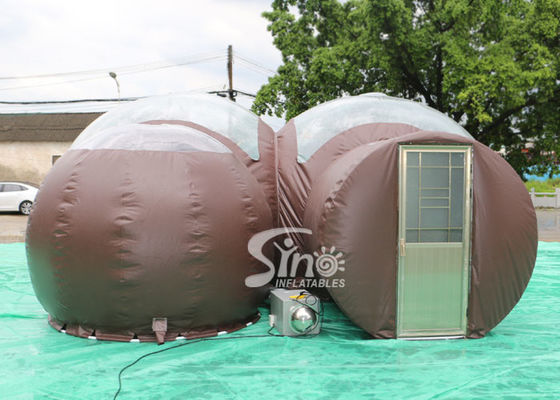 4m Dome Clear Top Resort Glamping Bubble Hotel พร้อมโครงเหล็กอุโมงค์ N ประตูอลูมิเนียมจากโรงงานเป่าลม