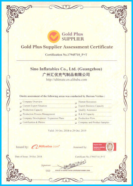 ประเทศจีน Sino Inflatables Co., Ltd. (Guangzhou) รับรอง